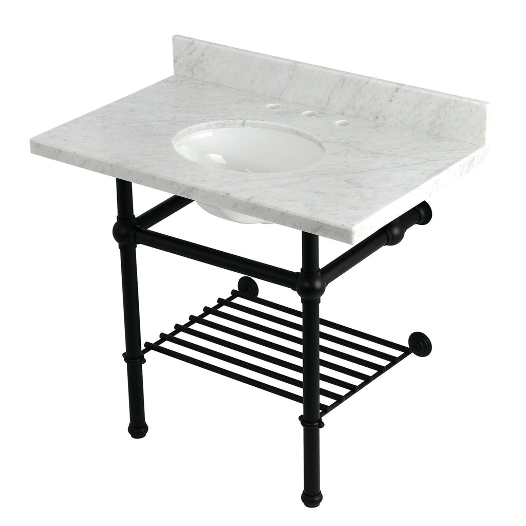 Kingston Brass Templeton lavabo consola — Negro Mate