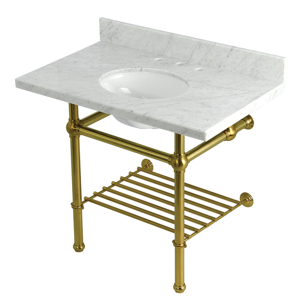 Kingston Brass Templeton lavabo consola — Latón Cepillado