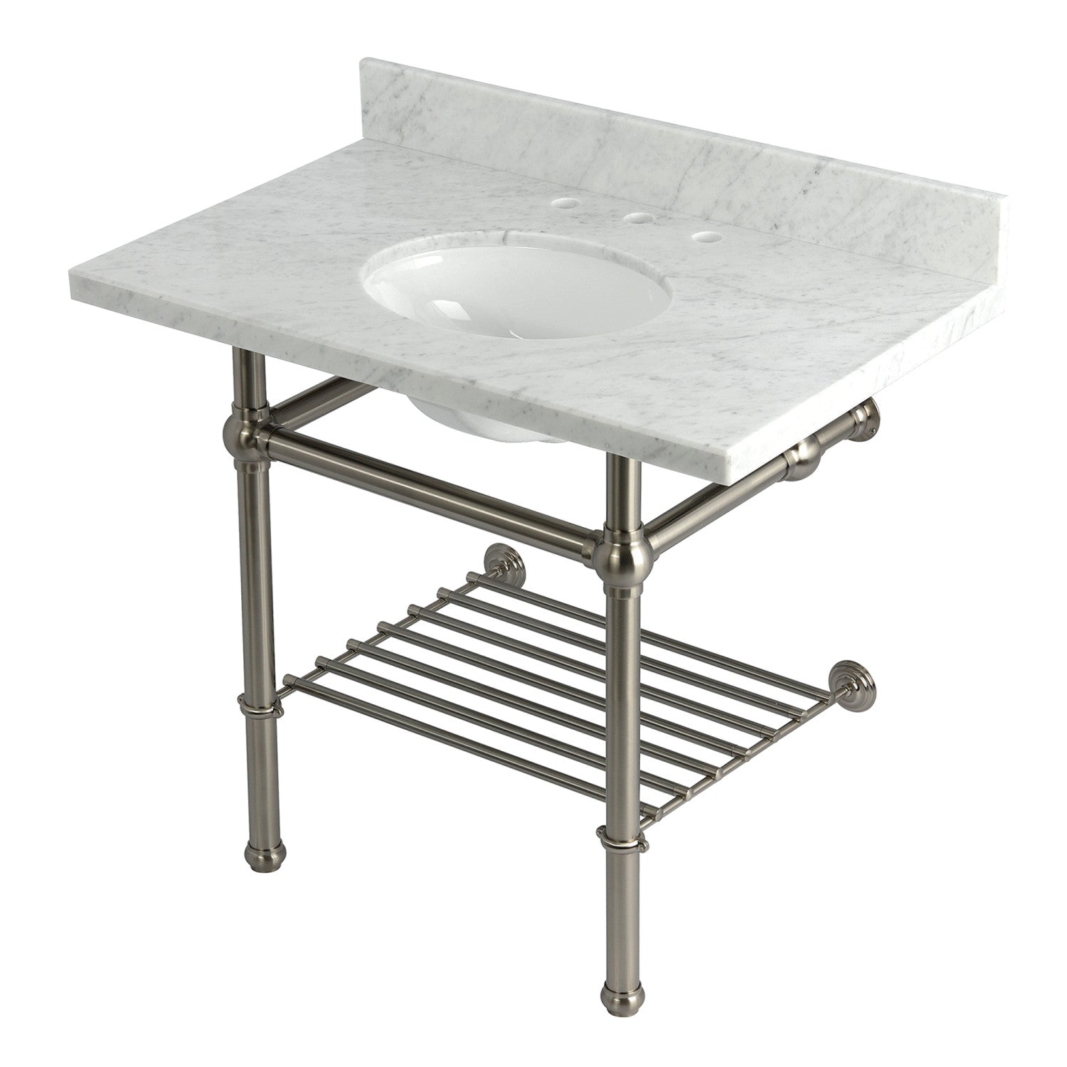 Kingston Brass Templeton lavabo consola — Níquel Cepillado