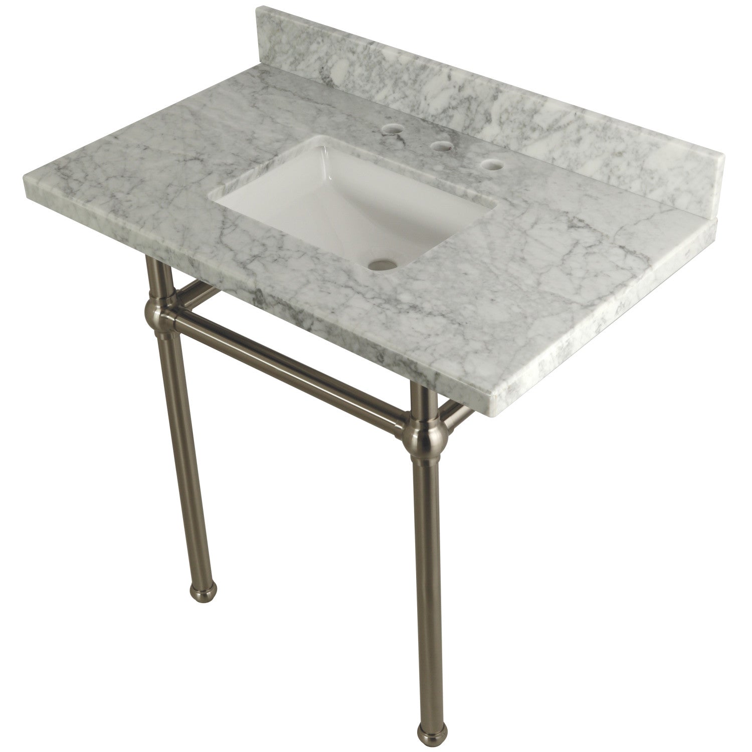 Kingston Brass Templeton lavabo consola — Níquel Cepillado
