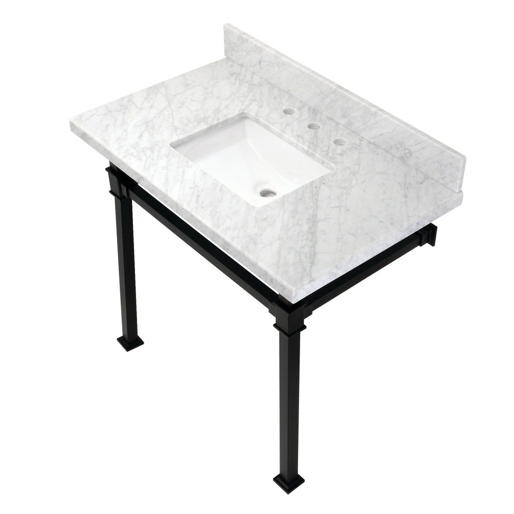 Kingston Brass Monarch lavabo consola — Negro Mate