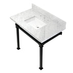 Kingston Brass Monarch lavabo consola — Negro Mate