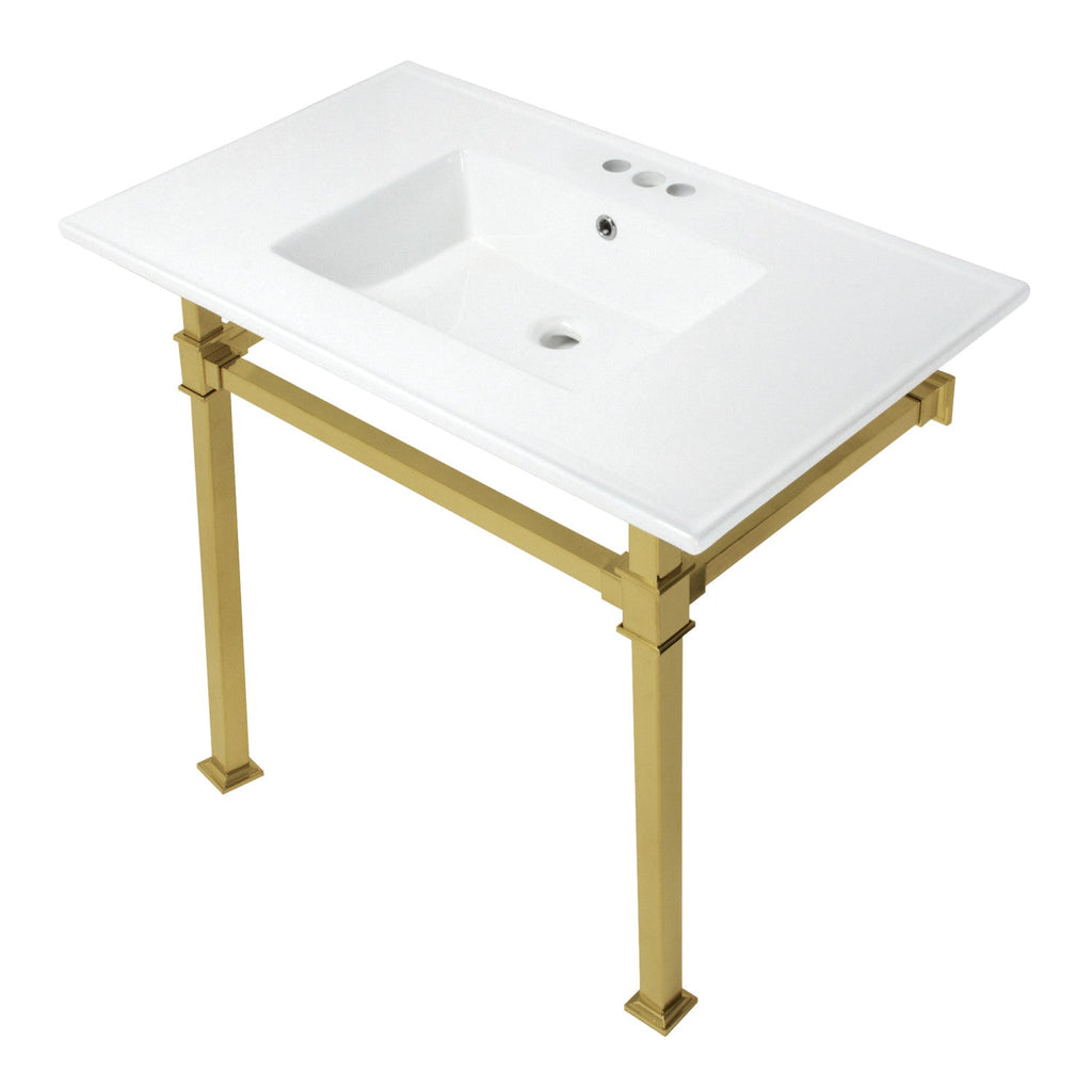 Kingston Brass Monarch lavabo consola — Latón Cepillado