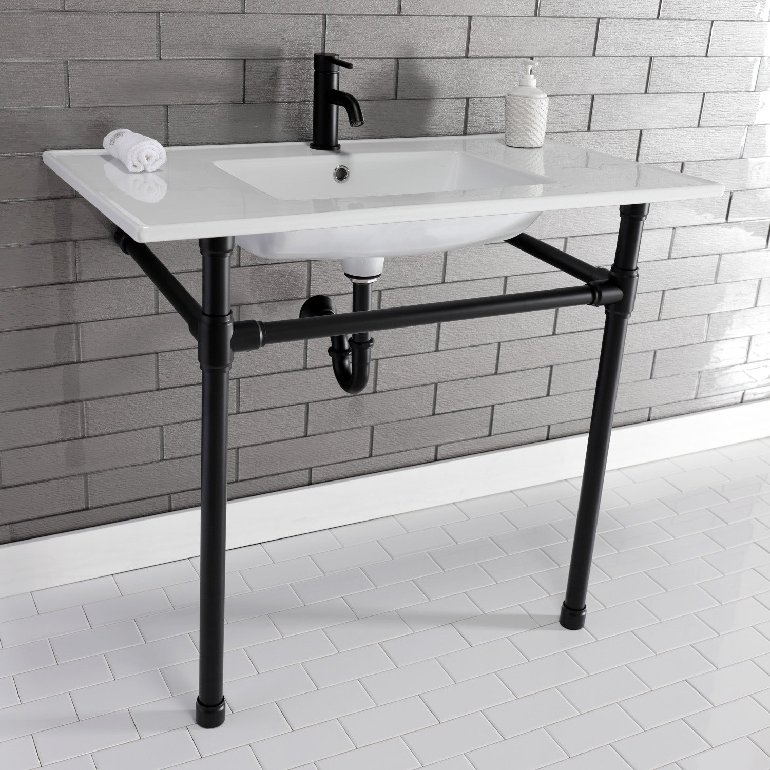 Kingston Brass Dreyfuss lavabo consola — vista