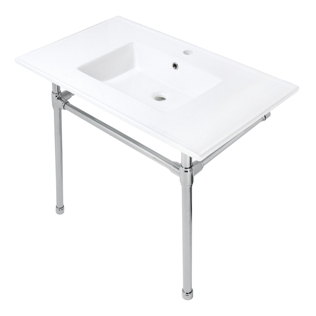 Kingston Brass Dreyfuss lavabo consola — Níquel Pulido