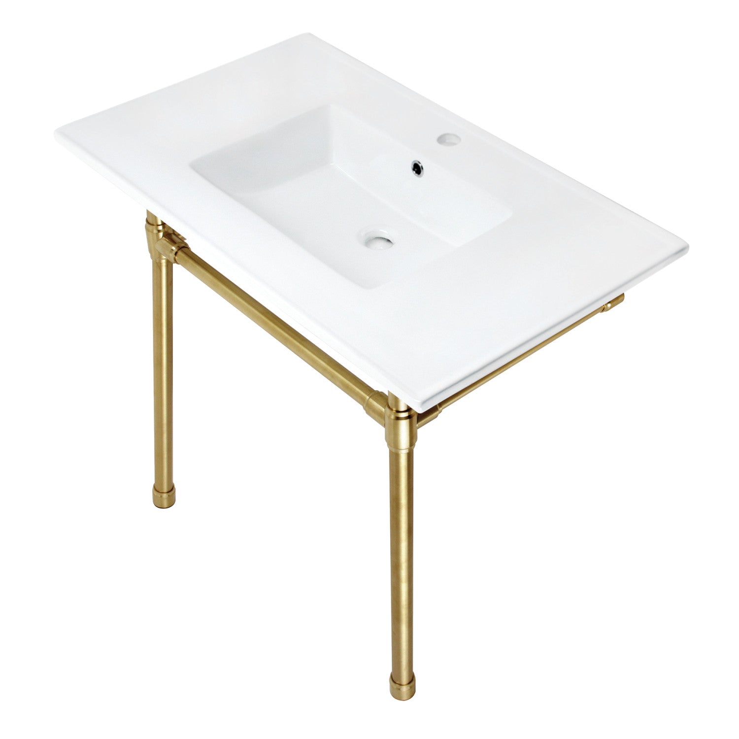 Kingston Brass Dreyfuss lavabo consola — Latón Cepillado