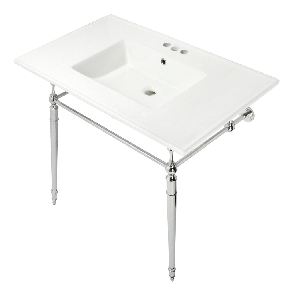 Kingston Brass Edwardian lavabo consola — Cromo Pulido