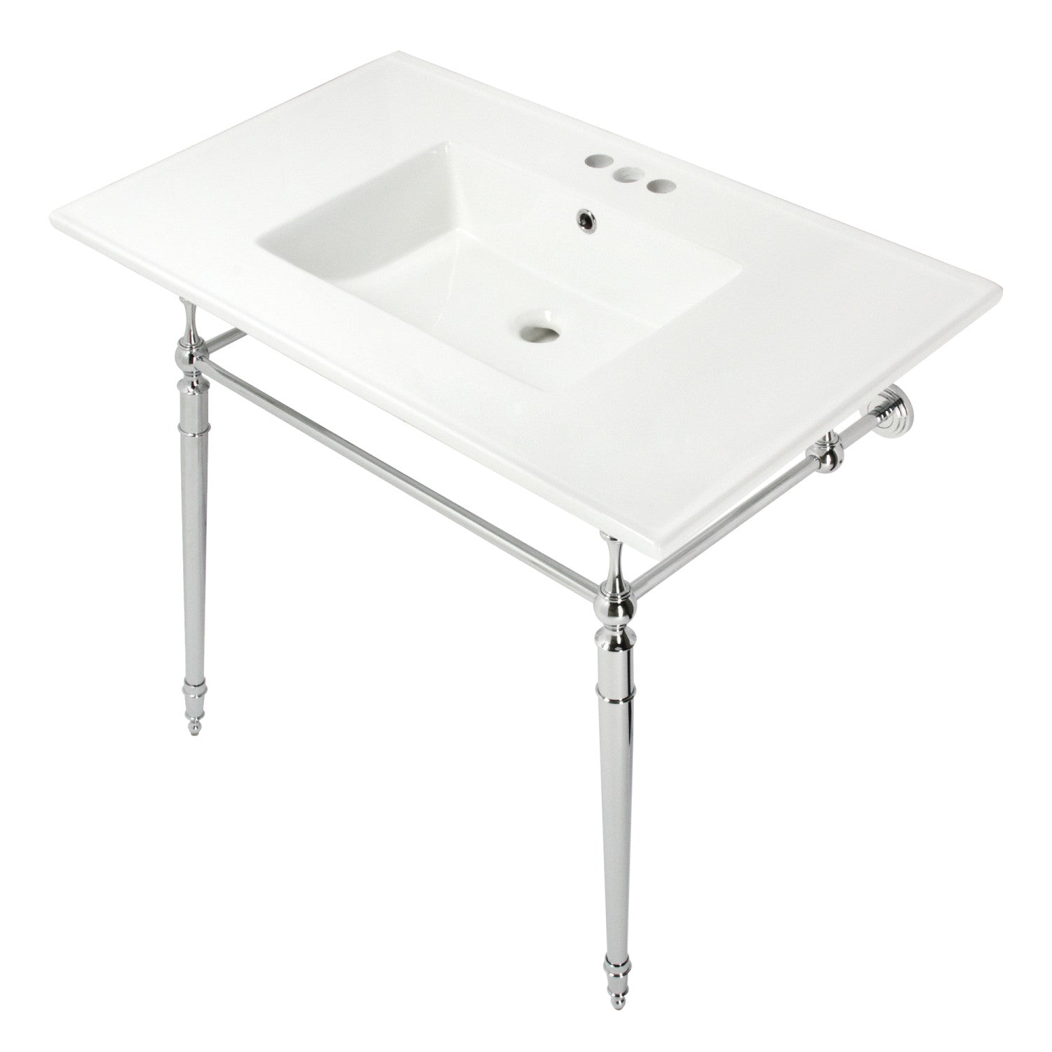 Kingston Brass Edwardian lavabo consola — Cromo Pulido