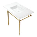 Kingston Brass Edwardian lavabo consola — Latón Cepillado