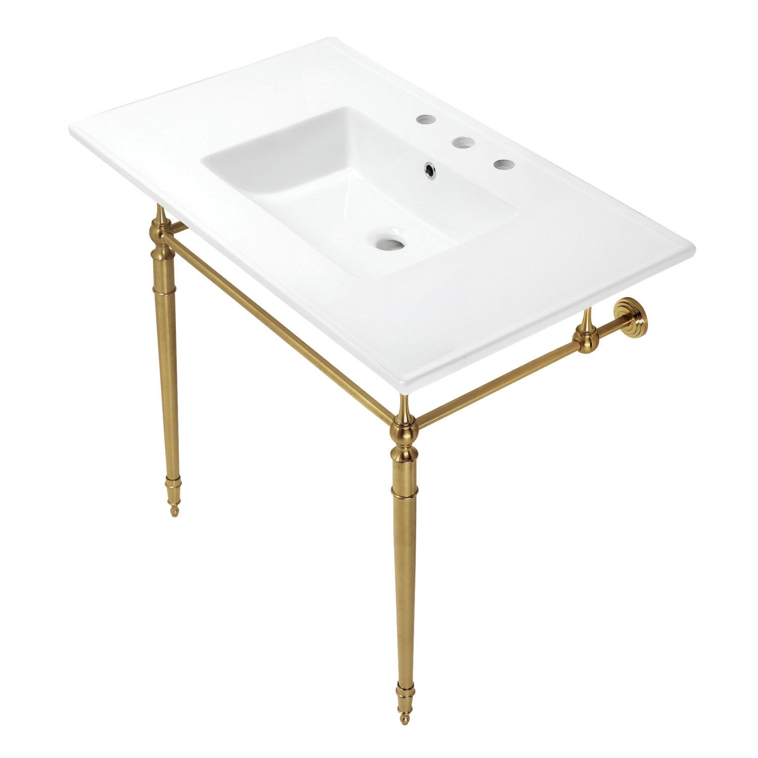 Kingston Brass Edwardian lavabo consola — Latón Cepillado