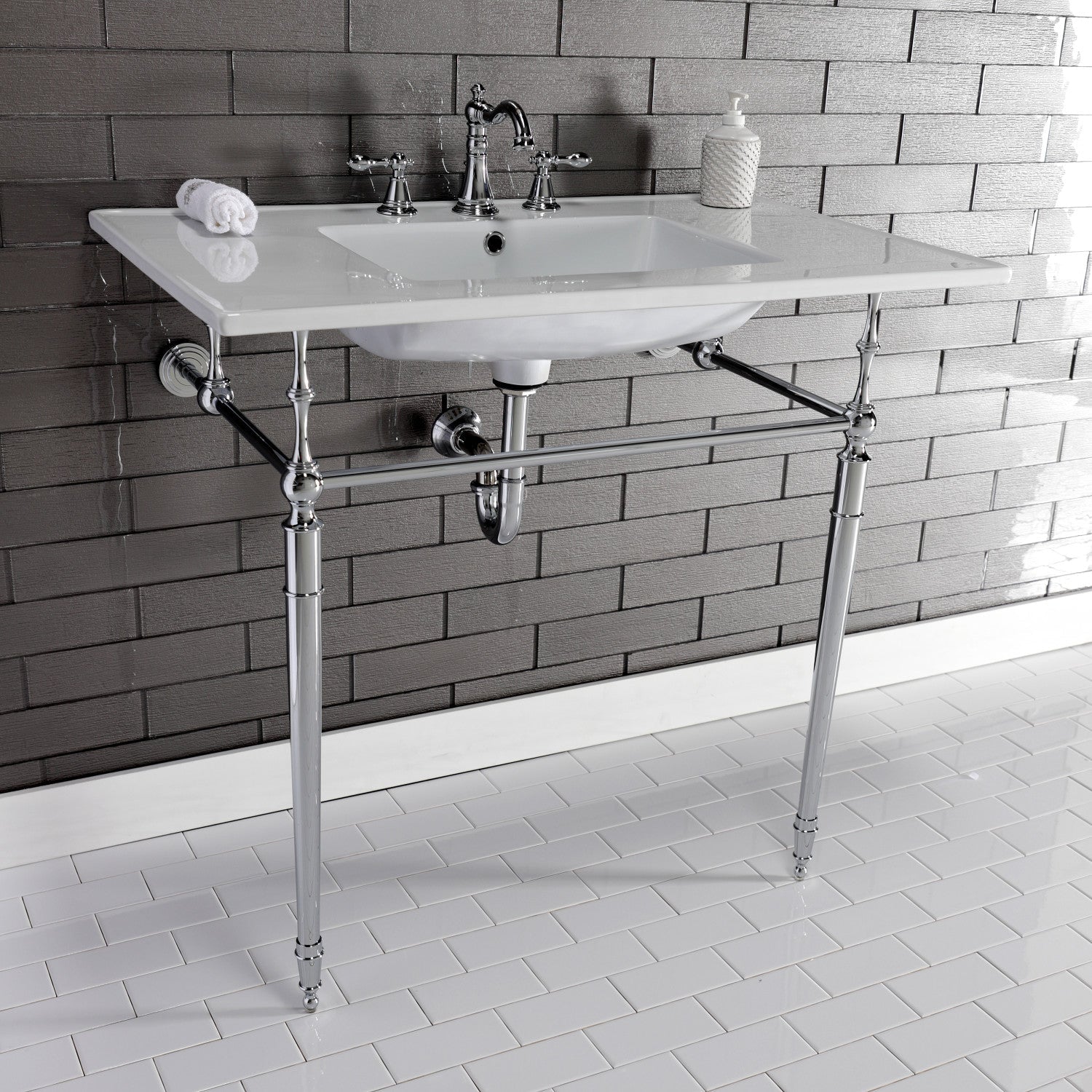 Kingston Brass Edwardian lavabo consola — vista
