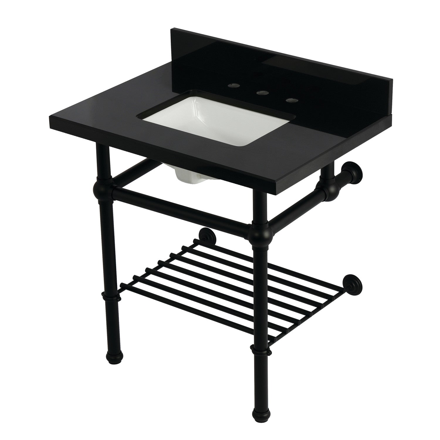 Kingston Brass Templeton lavabo consola — Negro Mate
