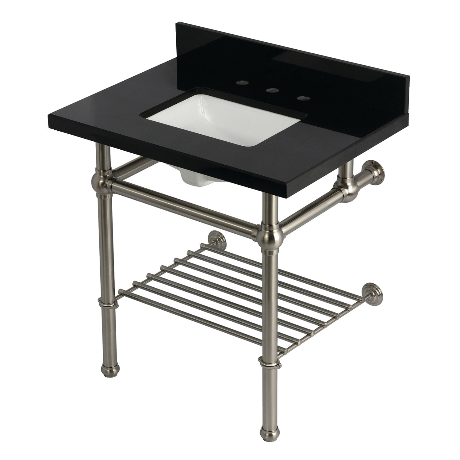 Kingston Brass Templeton lavabo consola — Níquel Cepillado