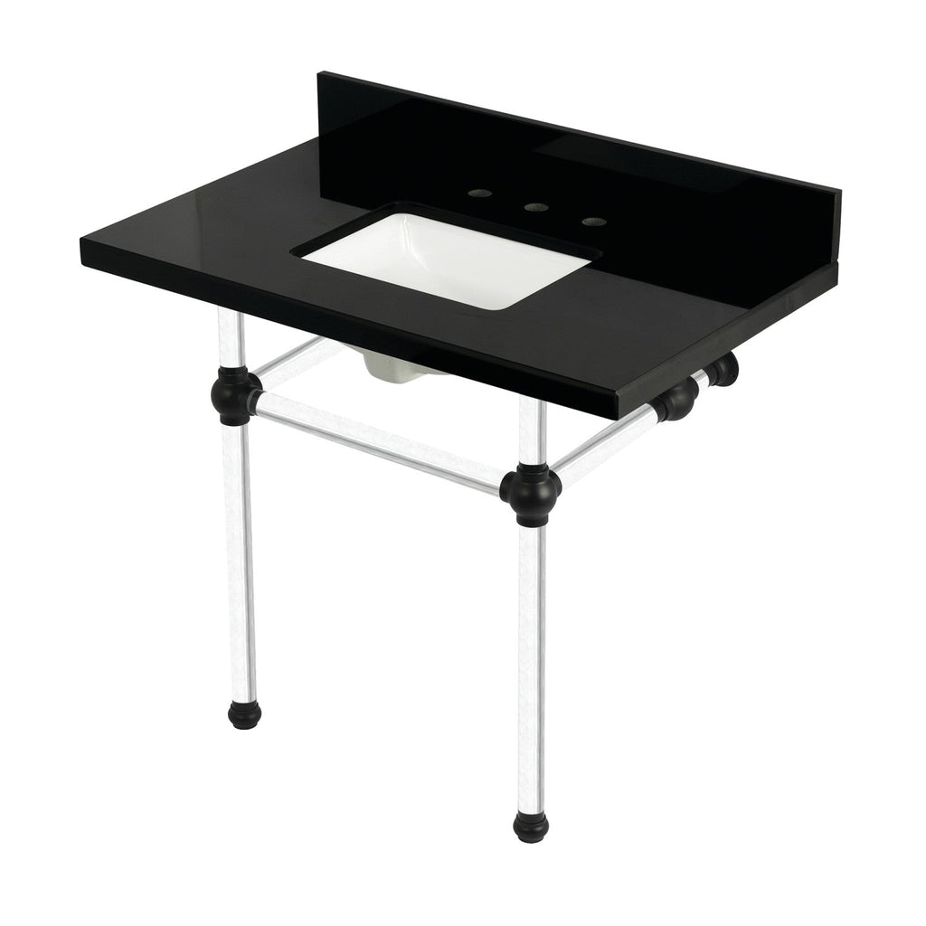 Kingston Brass Templeton lavabo consola — Negro Mate
