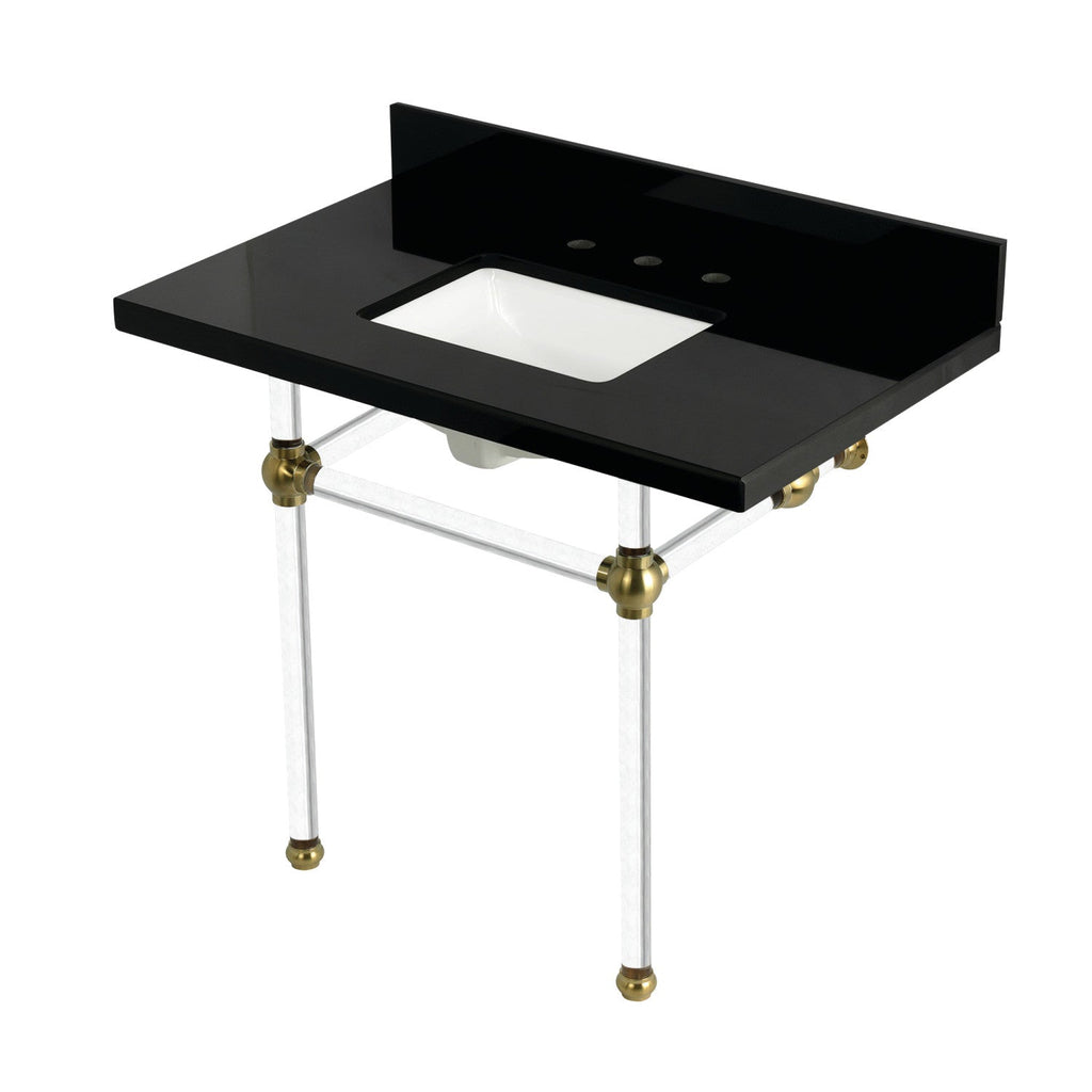 Kingston Brass Templeton lavabo consola — Latón Cepillado