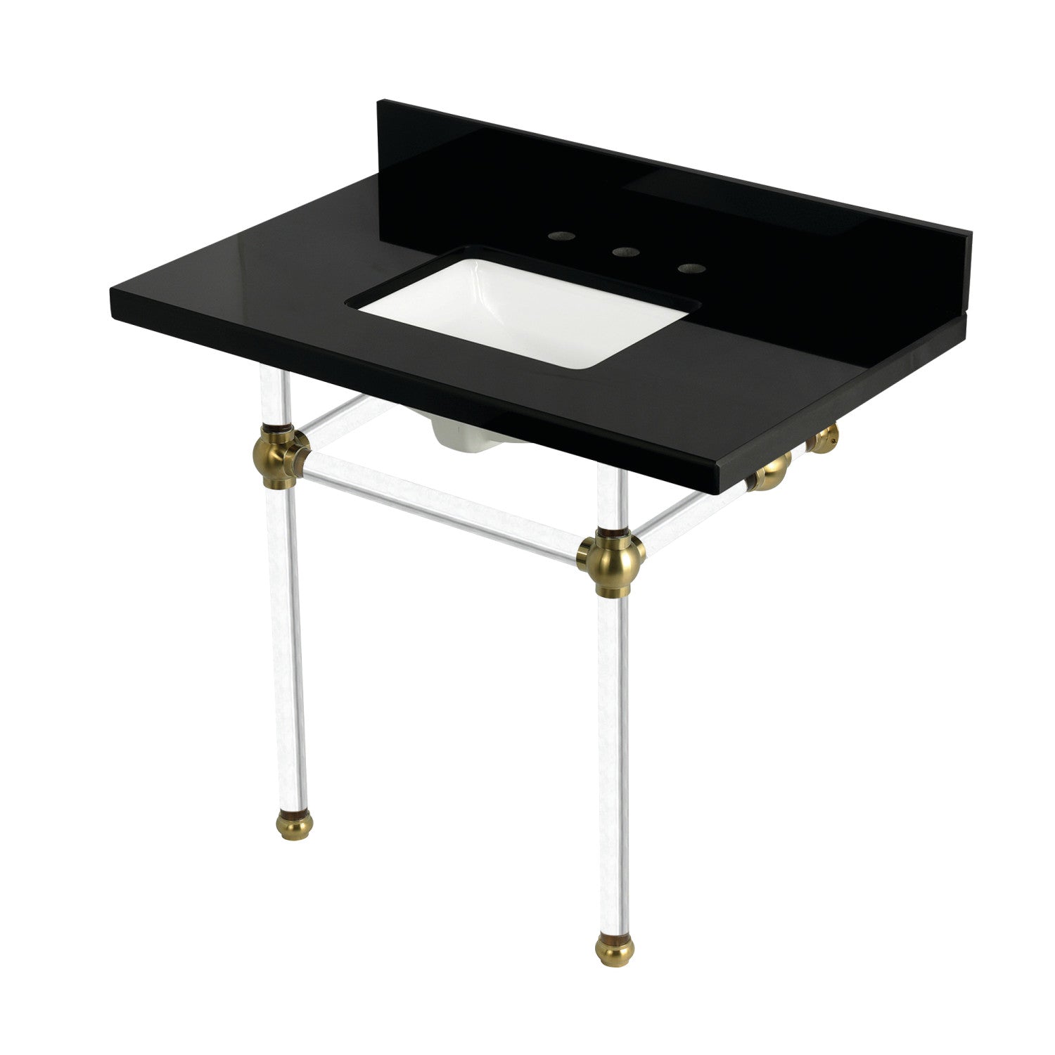 Kingston Brass Templeton lavabo consola — Latón Cepillado