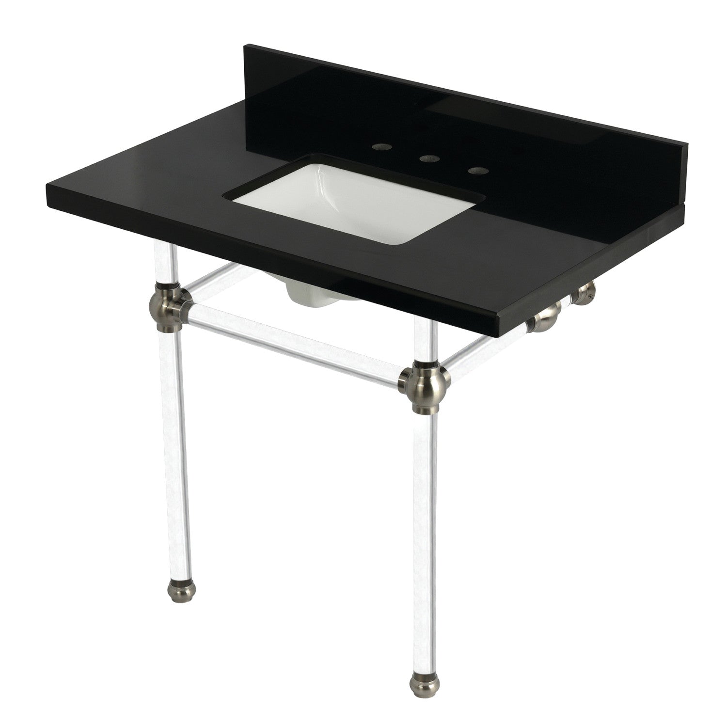 Kingston Brass Templeton lavabo consola — Níquel Cepillado