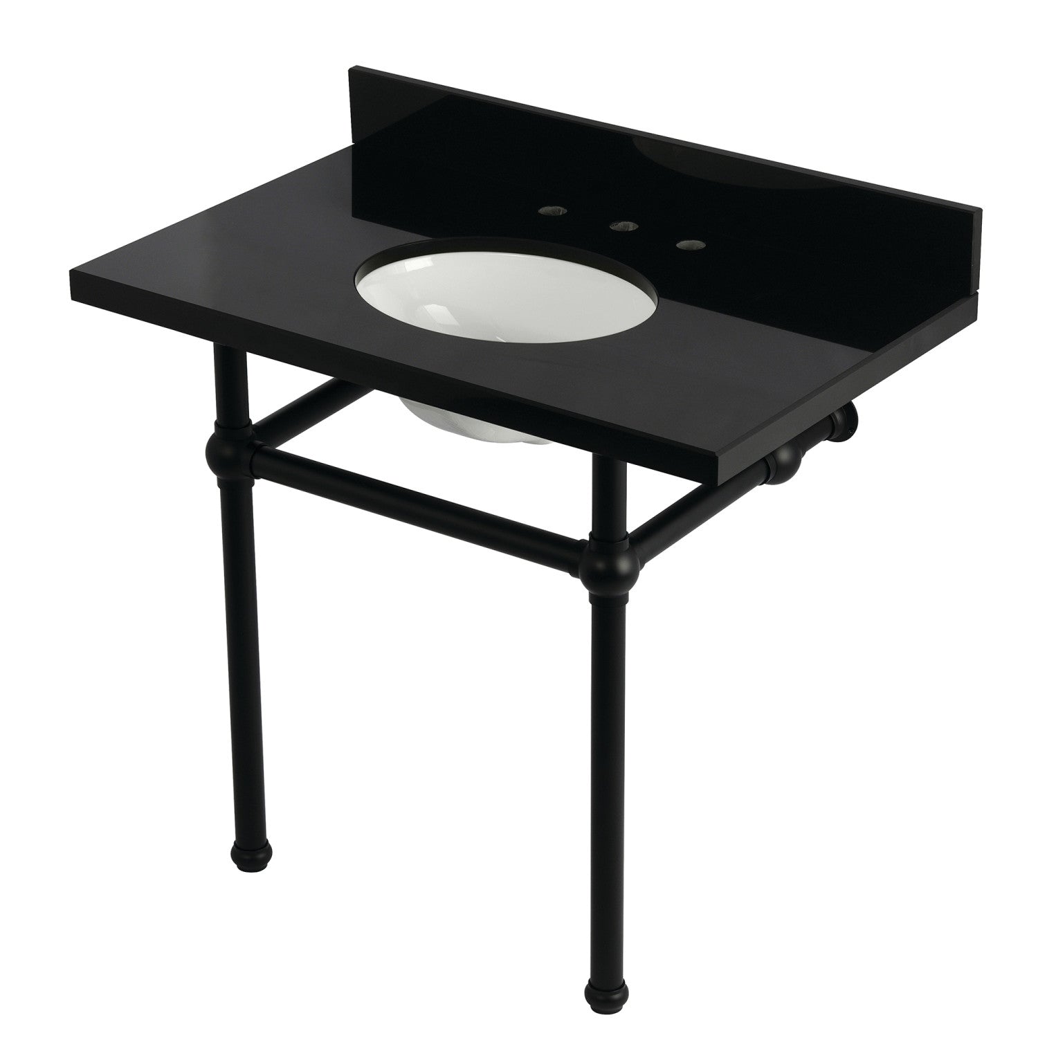 Kingston Brass Templeton lavabo consola — Negro Mate