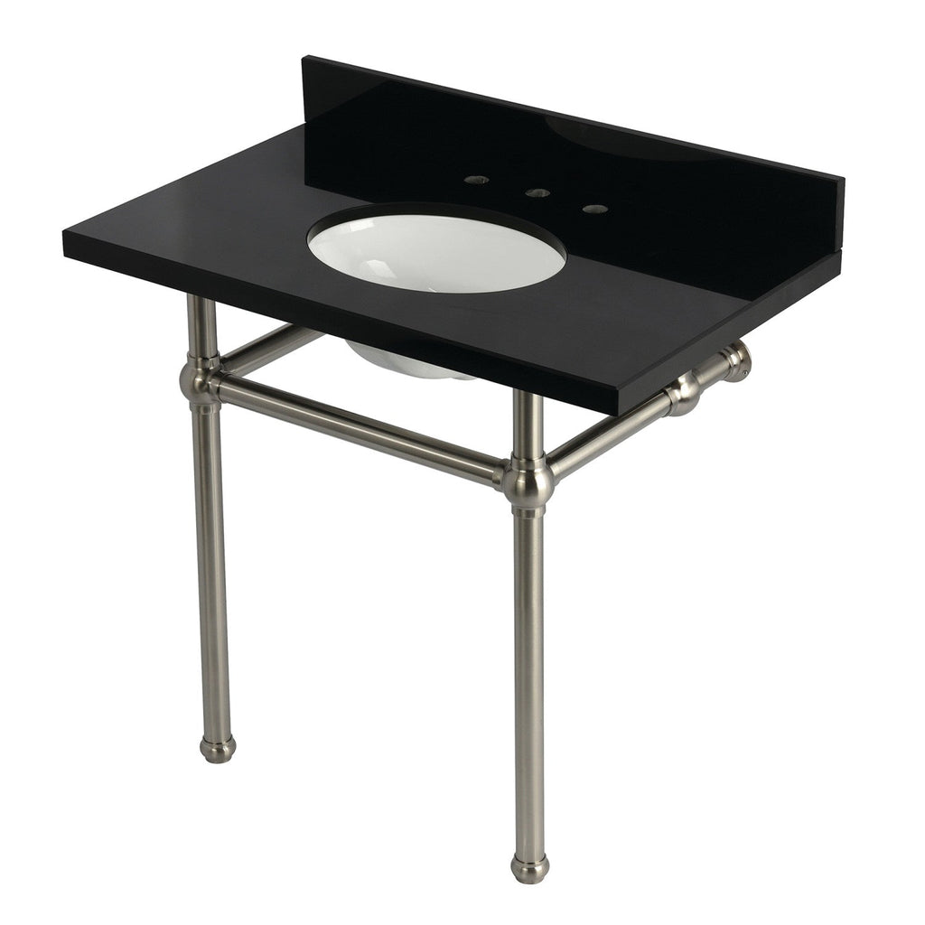 Kingston Brass Templeton lavabo consola — Níquel Cepillado