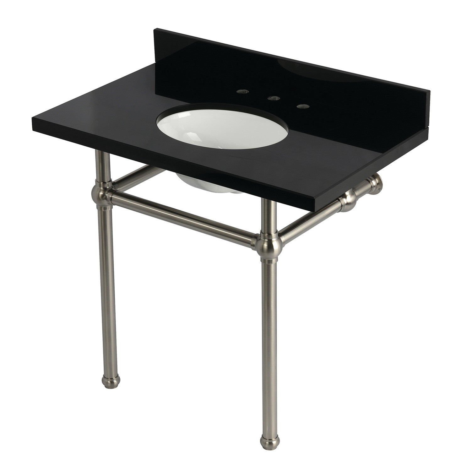 Kingston Brass Templeton lavabo consola — Níquel Cepillado