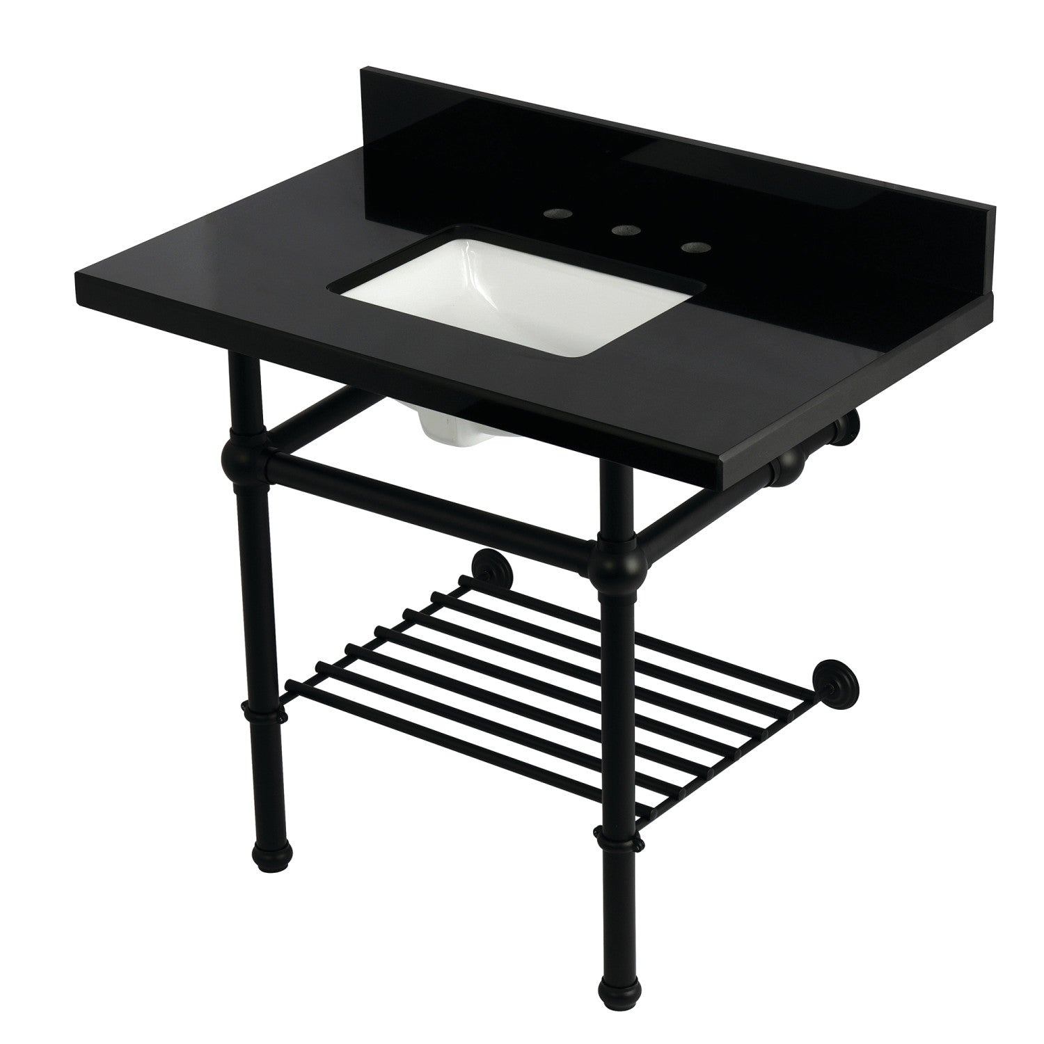 Kingston Brass Templeton lavabo consola — Negro Mate