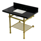 Kingston Brass Templeton lavabo consola — Latón Cepillado