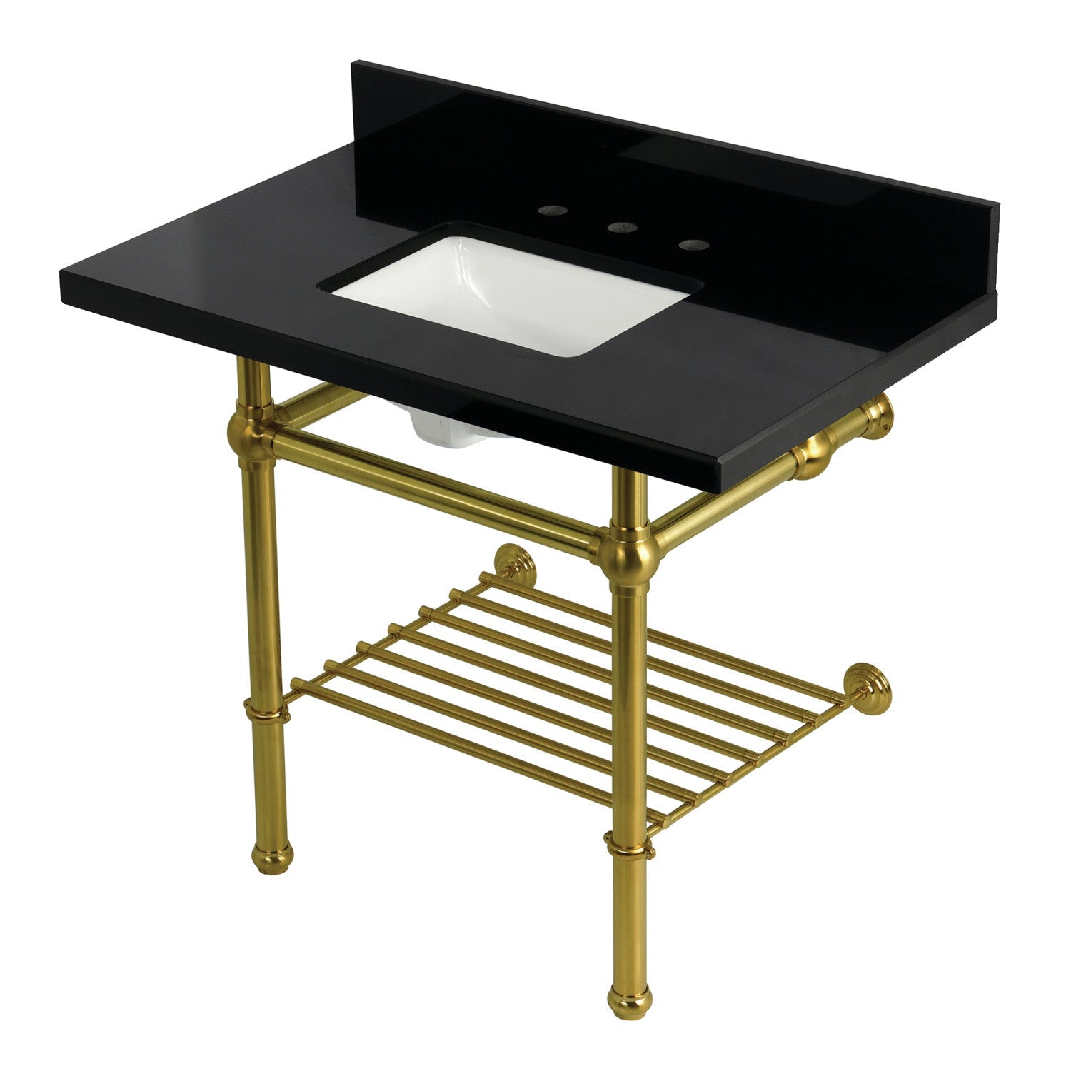Kingston Brass Templeton lavabo consola — Latón Cepillado