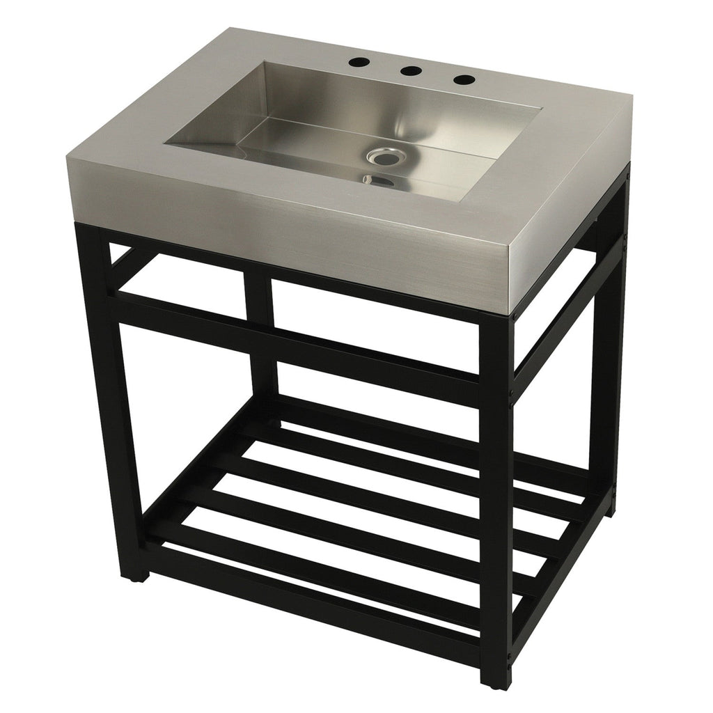 Kingston Brass Kingston Commercial lavabo consola — Negro Mate