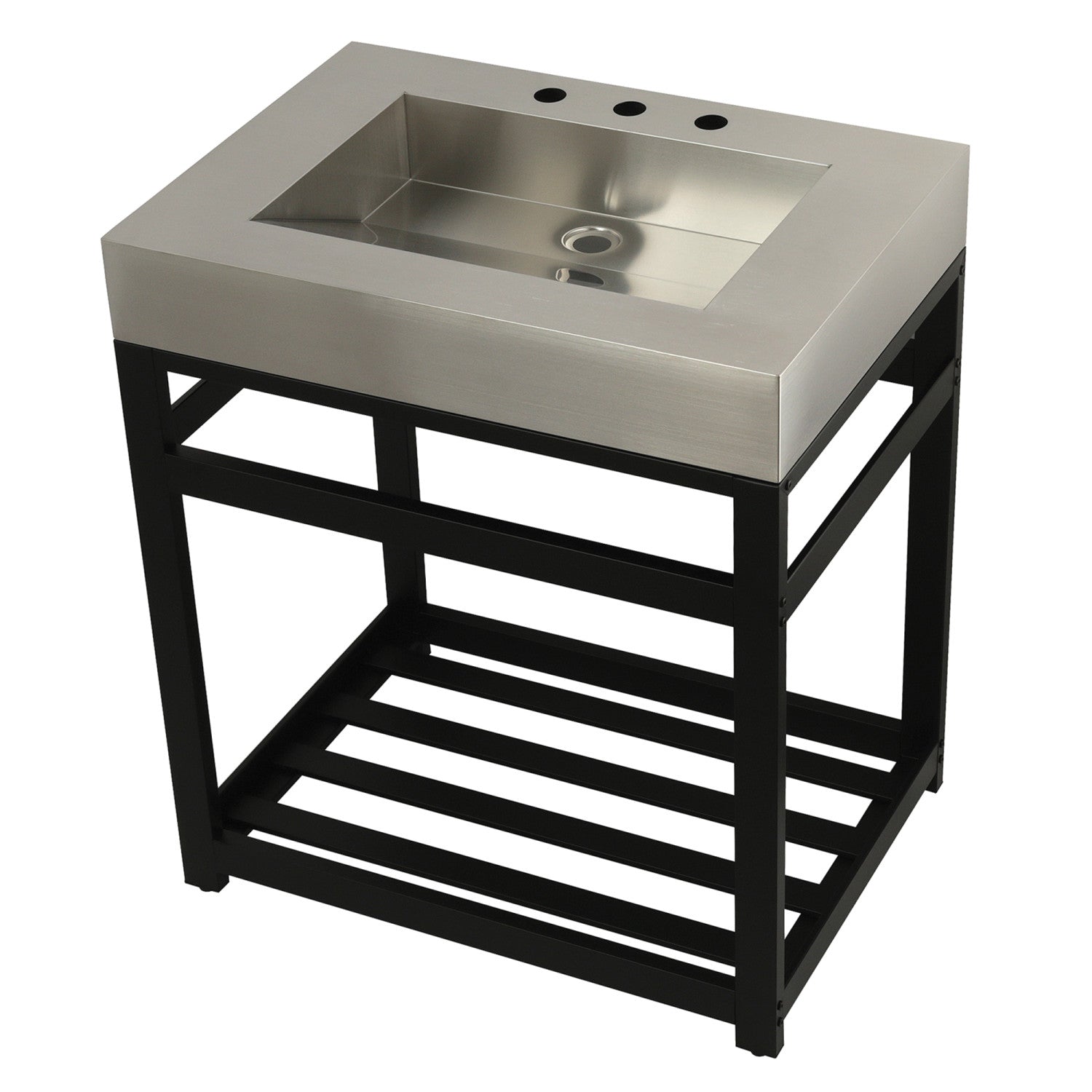 Kingston Brass Kingston Commercial lavabo consola — Negro Mate