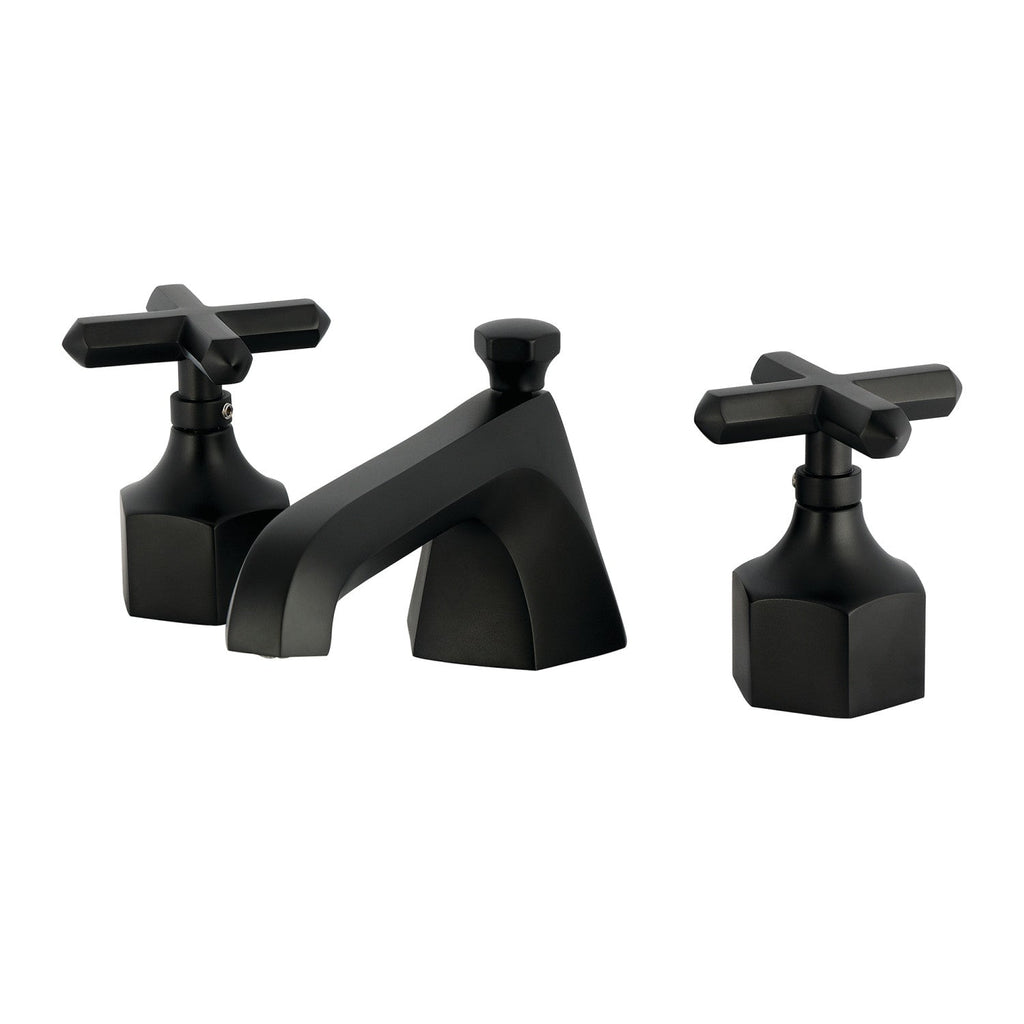 Kingston Brass Navei - Llave de Lavabo Widespread (3 Orificios), con Dos Manerales — Negro Mate