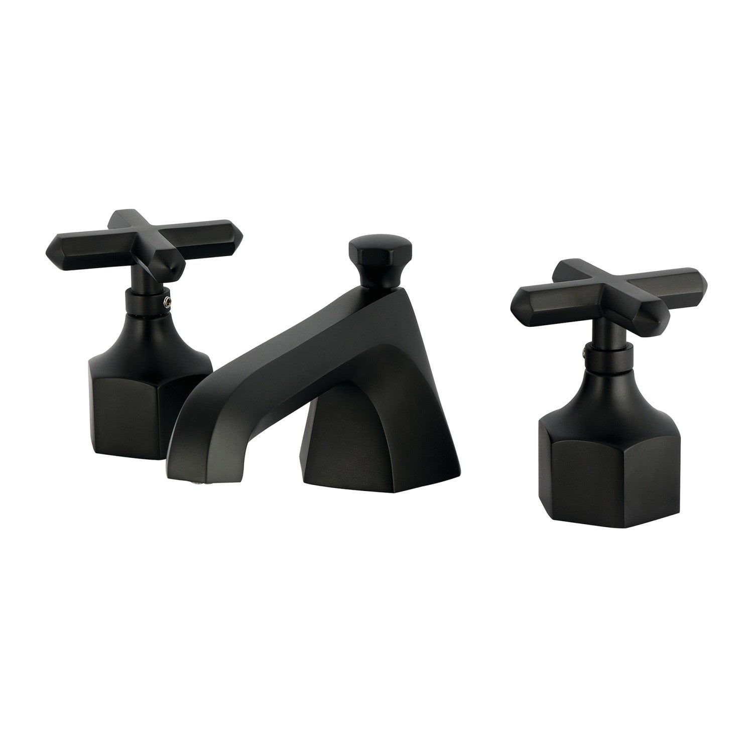 Kingston Brass Navei - Llave de Lavabo Widespread (3 Orificios), con Dos Manerales — Negro Mate