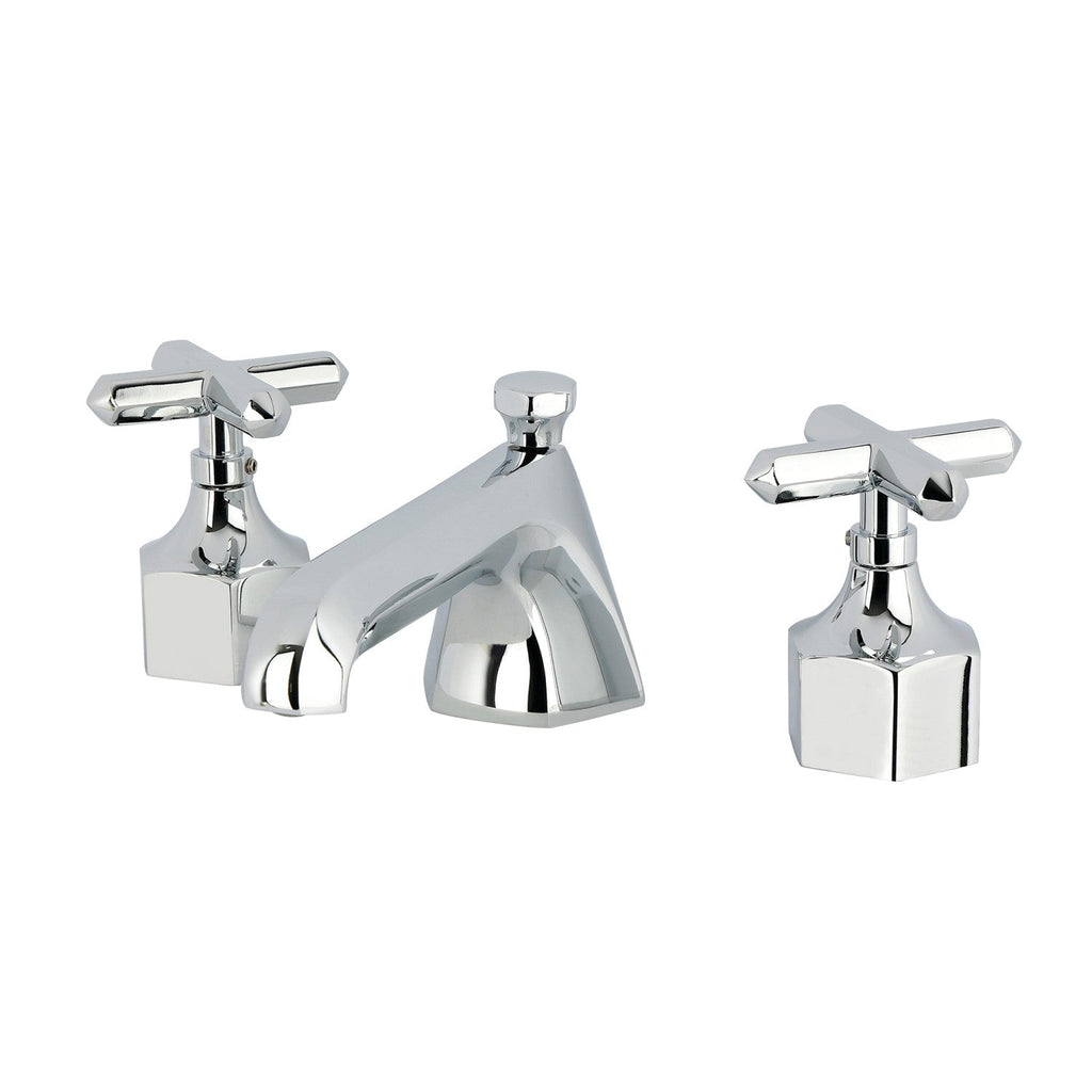 Kingston Brass Navei - Llave de Lavabo Widespread (3 Orificios), con Dos Manerales — Cromo Pulido