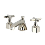 Kingston Brass Navei - Llave de Lavabo Widespread (3 Orificios), con Dos Manerales — Níquel Pulido