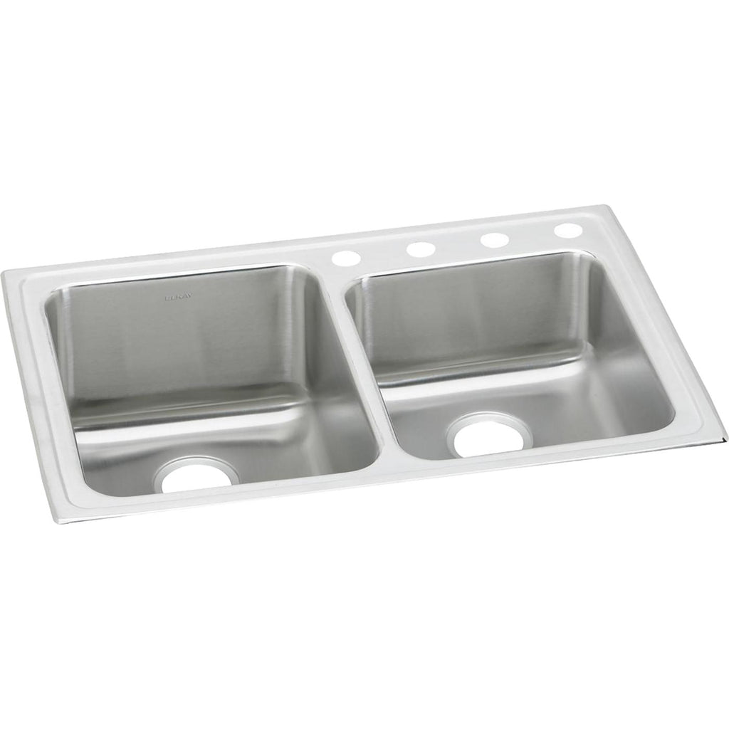 Elkay Tarja Lustertone® Classic Acero Inoxidable 33" x 22" x 9" 60/40 de Dos Tazones de Doble Montaje with Perfect Drain® — vista de producto
