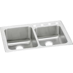 Elkay Tarja Lustertone® Classic Acero Inoxidable 33" x 22" x 9" de Dos Tazones Iguales de Doble Montaje with Perfect Drain® — vista de producto