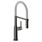 Elkay Avado Grifo de Cocina Semiprofesional — Acero Negro y Cromo