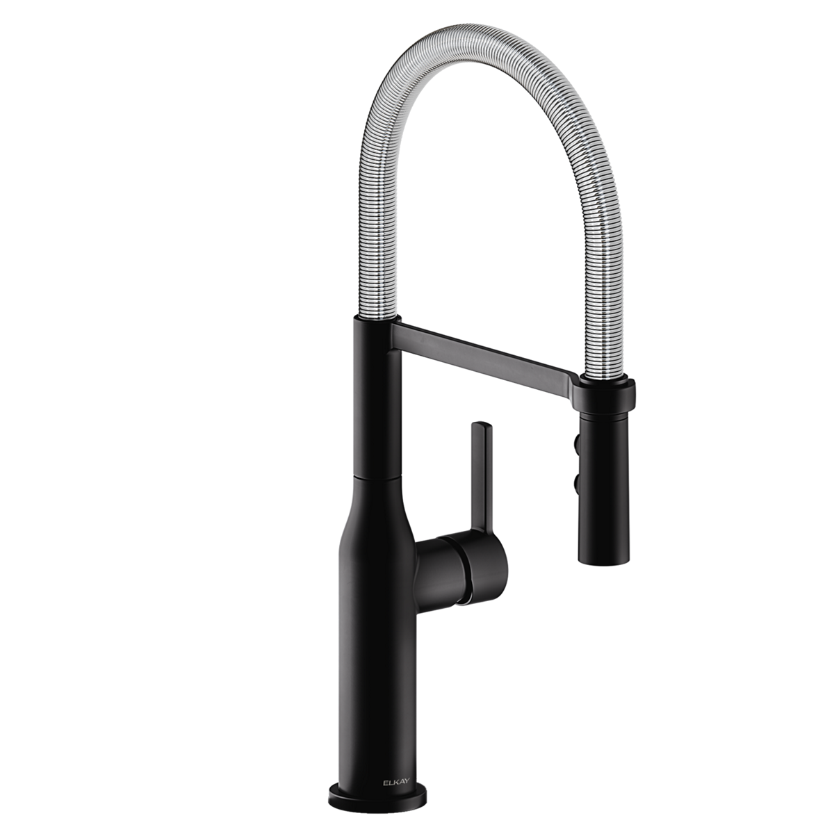 Elkay Avado Grifo de Cocina Semiprofesional — Negro Mate y Cromo