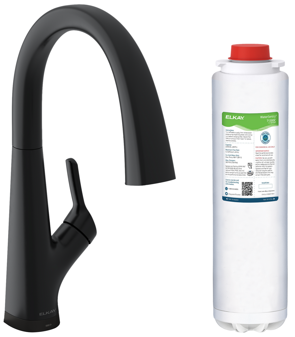 Elkay Avado Grifo de Cocina Extraíble — Negro Mate