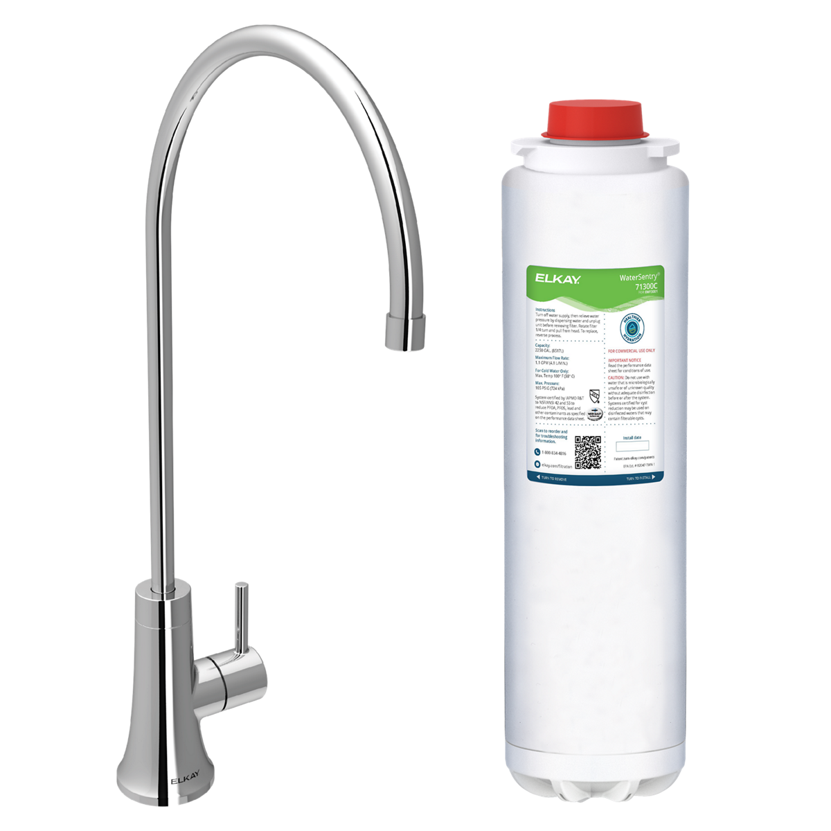 Elkay Avado Llave para Agua Filtrada — Cromo