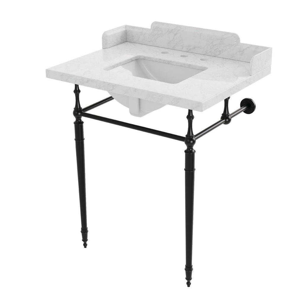 Kingston Brass Habsburg lavabo consola — Negro Mate