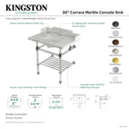 Kingston Brass Pemberton lavabo consola — vista