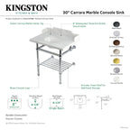 Kingston Brass Pemberton lavabo consola — vista