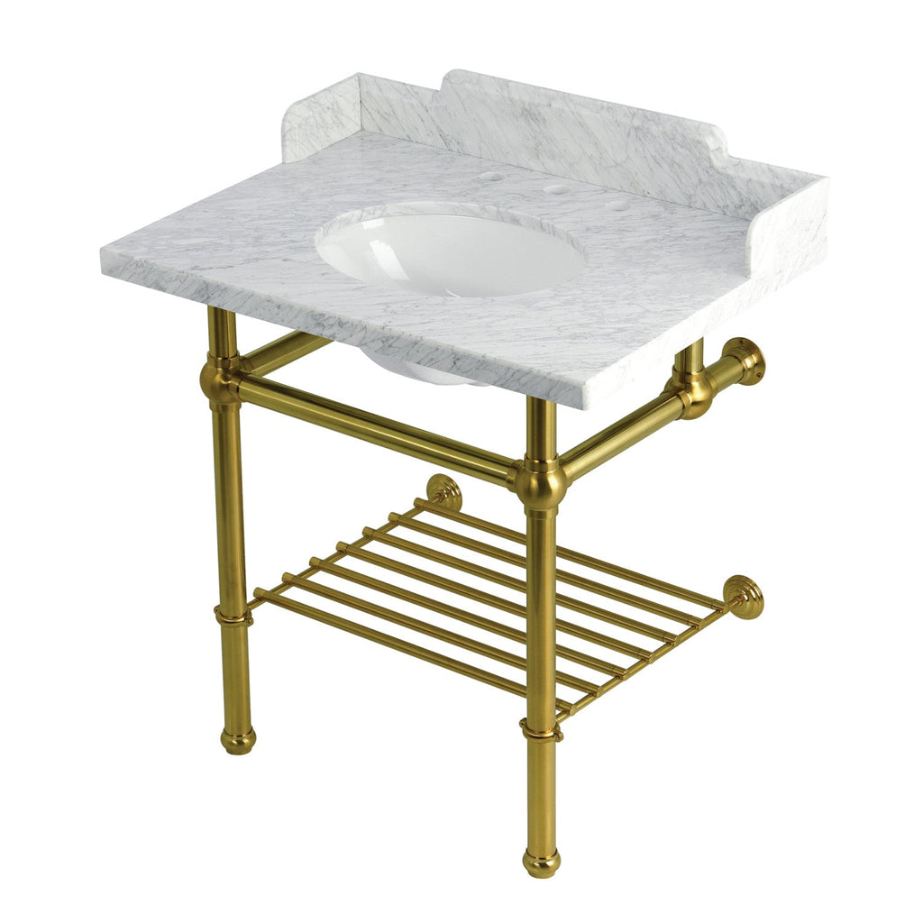 Kingston Brass Pemberton lavabo consola — Latón Cepillado