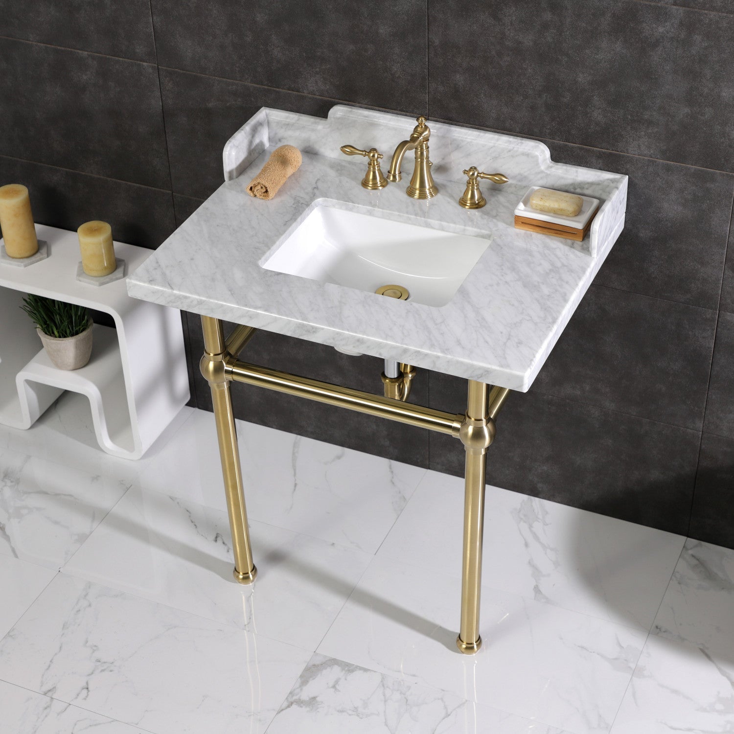 Kingston Brass Pemberton lavabo consola — vista