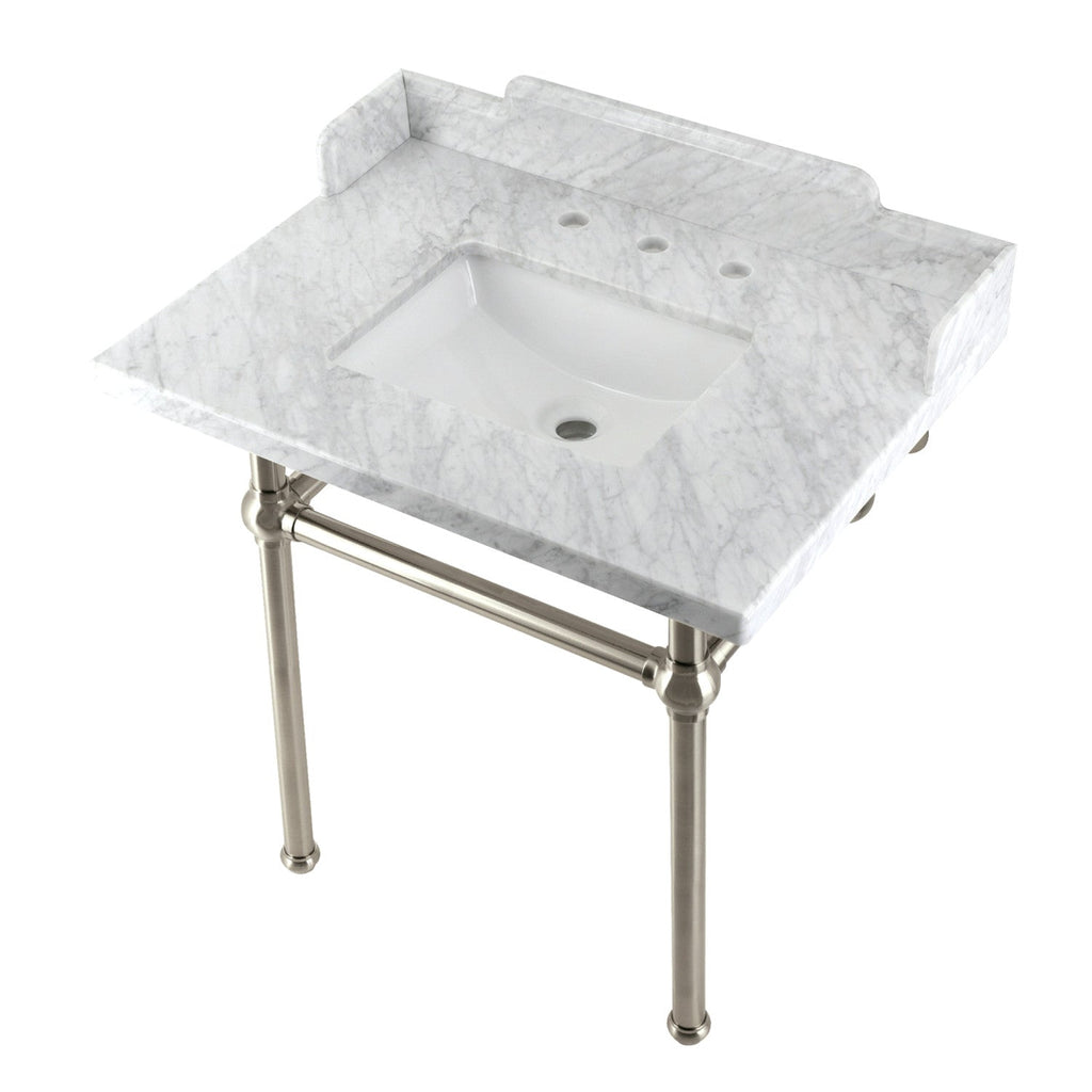 Kingston Brass Pemberton lavabo consola — Níquel Cepillado