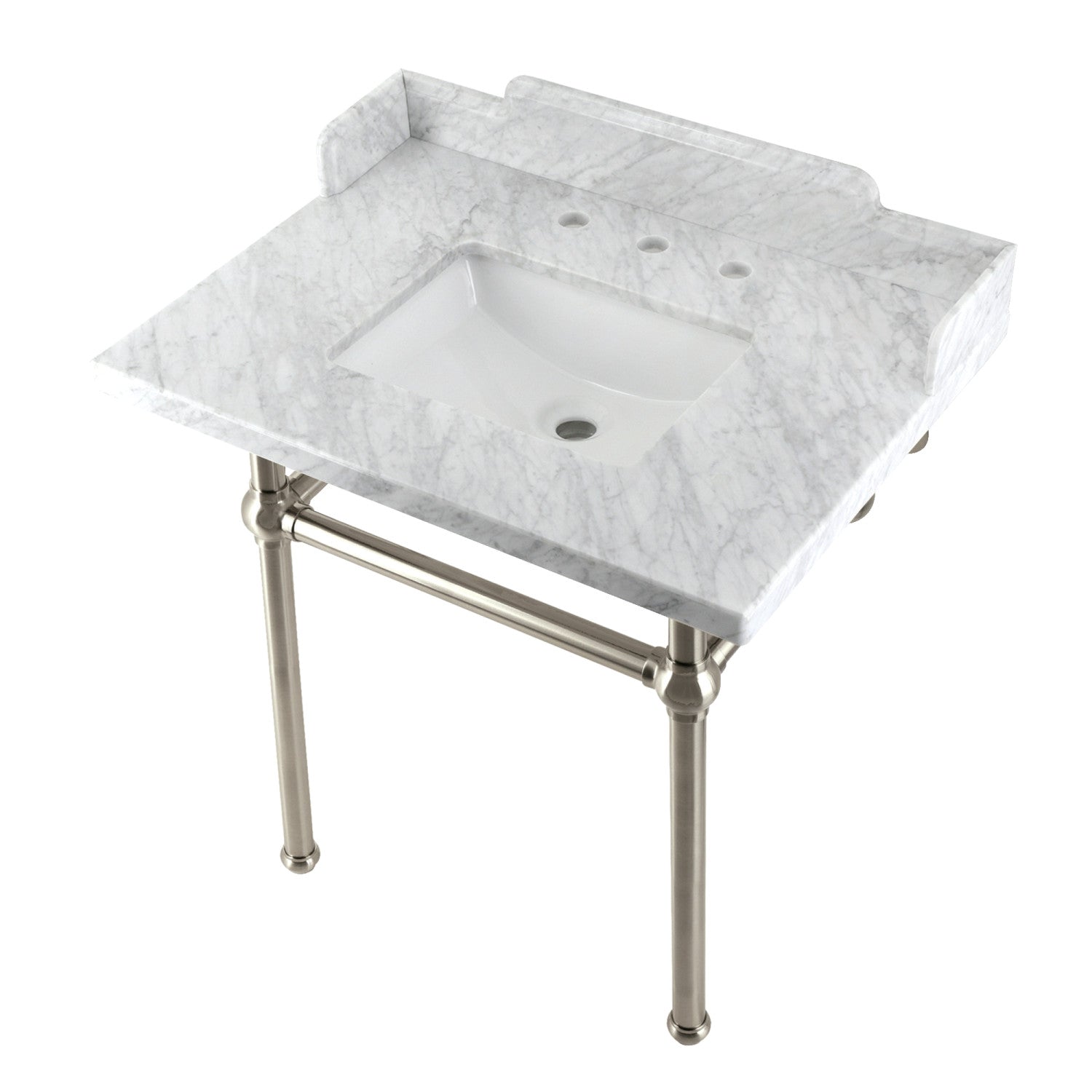 Kingston Brass Pemberton lavabo consola — Níquel Cepillado