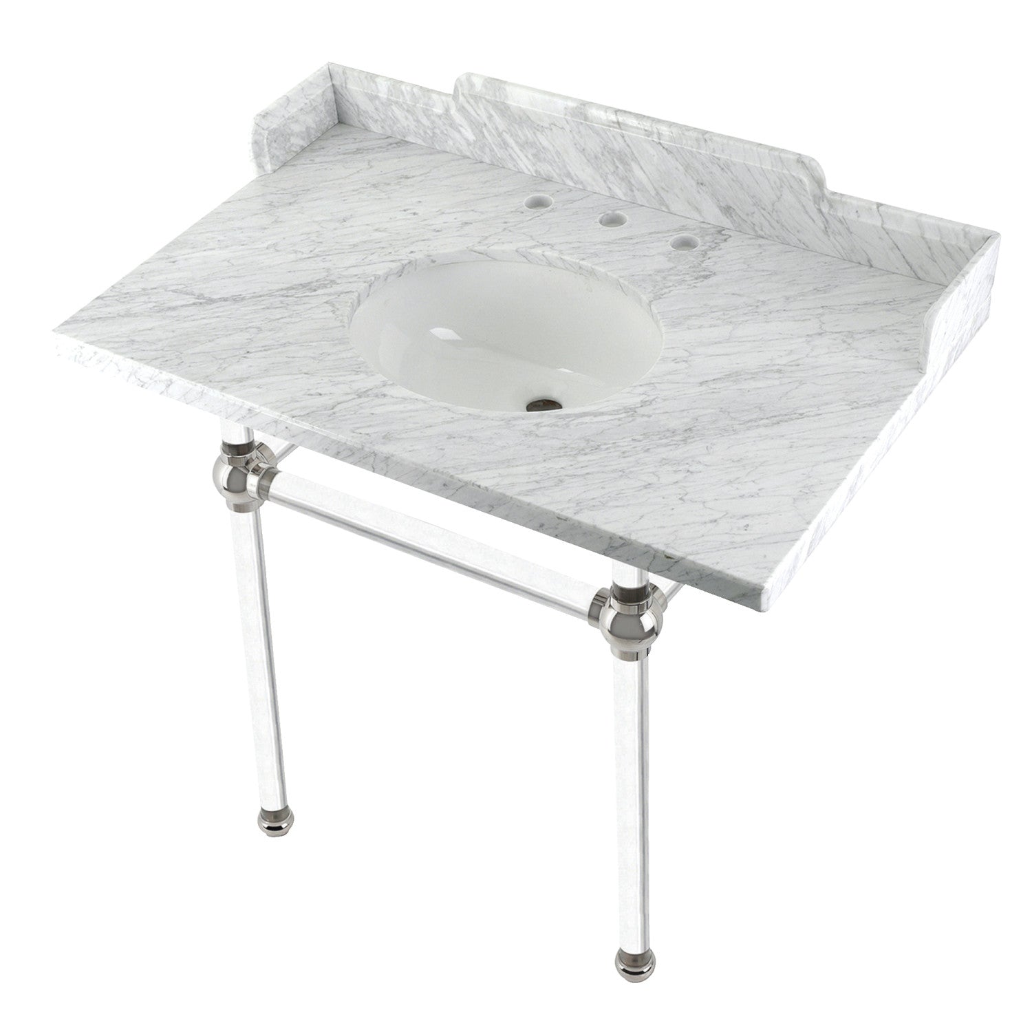 Kingston Brass Pemberton lavabo consola — Níquel Pulido