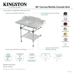 Kingston Brass Pemberton lavabo consola — vista