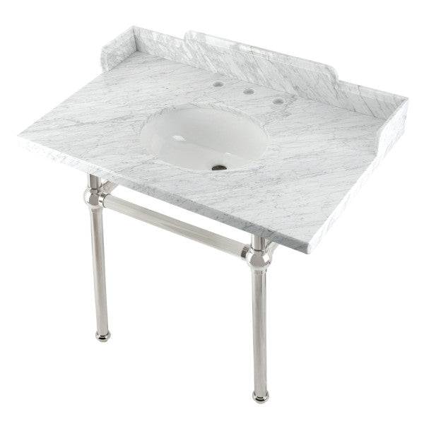 Kingston Brass Pemberton lavabo consola — Níquel Pulido