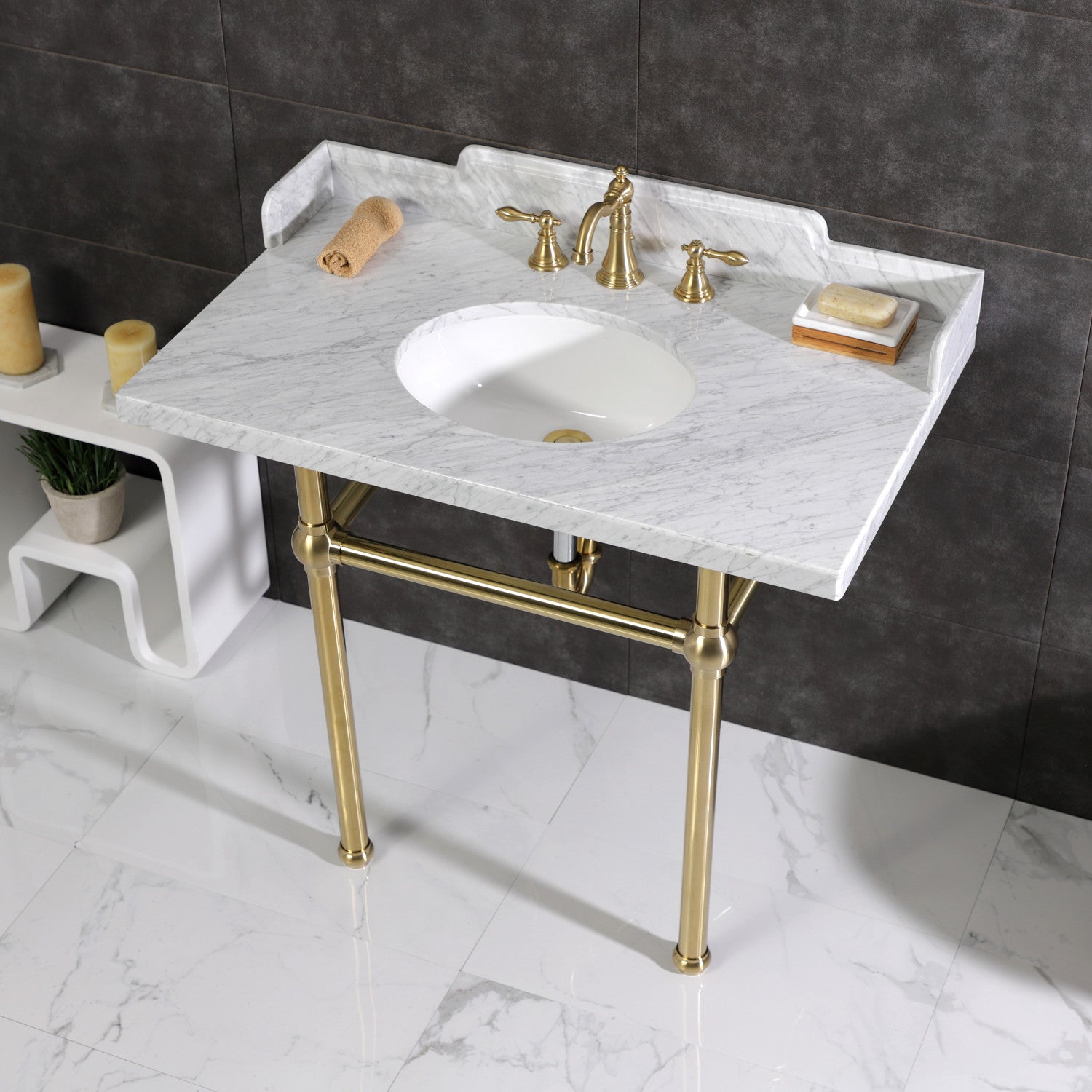 Kingston Brass Pemberton lavabo consola — vista